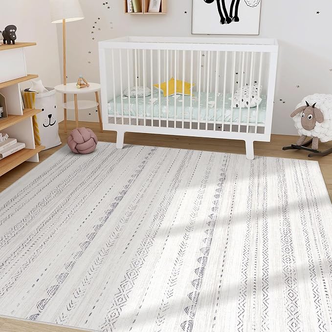 Nakagishi 6x10 Area Rugs Living Room: Washable Boho Large Neutral Soft - Image 7