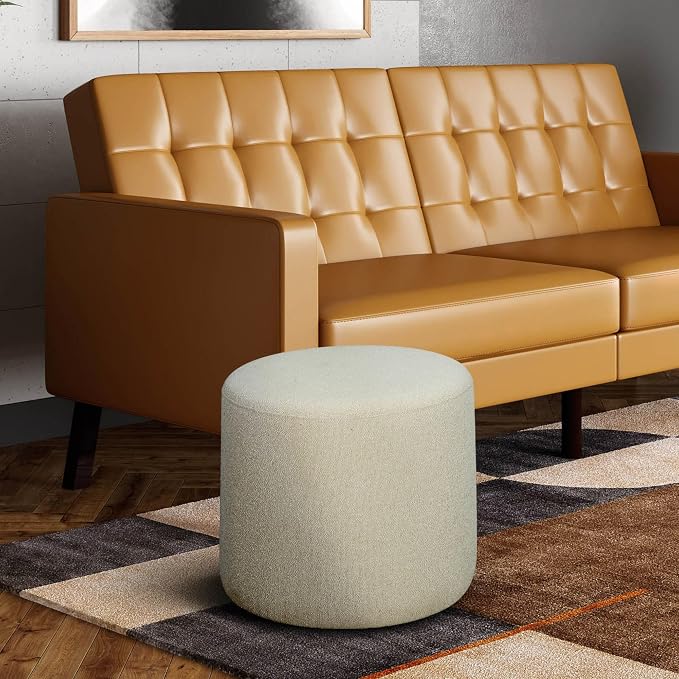 Studio Living Wentworth 19" Round Ottoman, Urban Transitional, Fully Assembled - Image 6