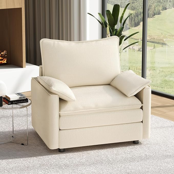 Vesgantti 40" Single Seat Sofa, Comfy Cloud Couch Deep Seat Upholstered Couch by Vesgantti