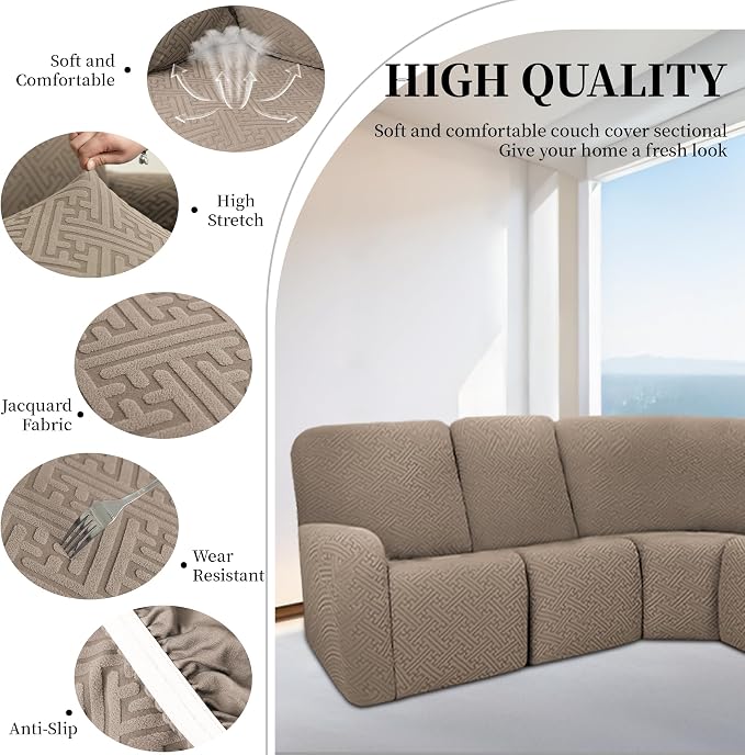 100% Waterproof Sectional Recliner Couch Covers - Image 5