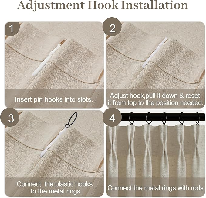 IVAPUPU Pinch Pleated Curtains 90 Inch Length 2 Panels - Image 7
