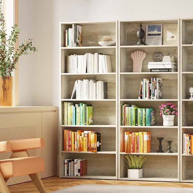 IRONCK Bookshelves and Bookcases Floor Standing 6 Tiers Display Storage Shelves - Image 4