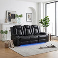 Power Recliner Sofa with LED Lights, Leather Power Reclining Sofa, Living Room by Unknown