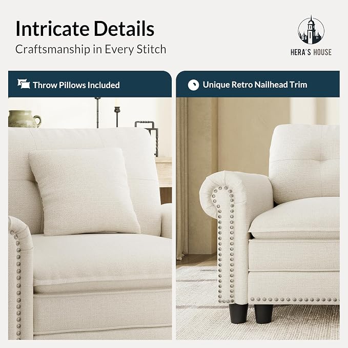 HERA'S HOUSE 2 Pieces Modular Sectional Sofa Sets, Oversized Couch Set - Image 7