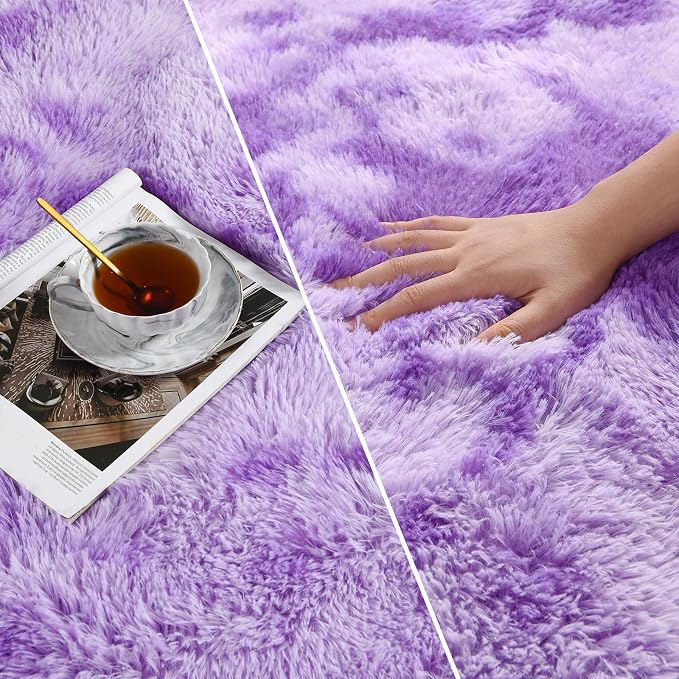 Deerhoo Large Shag Area Rugs 8 x 10, Tie-Dyed Plush Fuzzy Rugs - Image 4