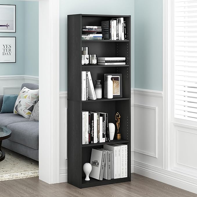 Furinno Jaya Book Shelf, 5-Tier Bookshelf, Bookcase - Image 2