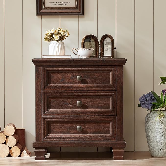 SAVOR LIFE Farmhouse Nightstand Set of 2, Rustic Couch End Table - Image 3