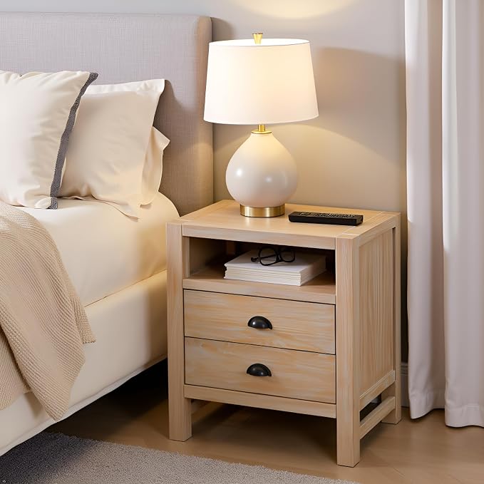 Arden Rustic Wood Nightstand - Image 8