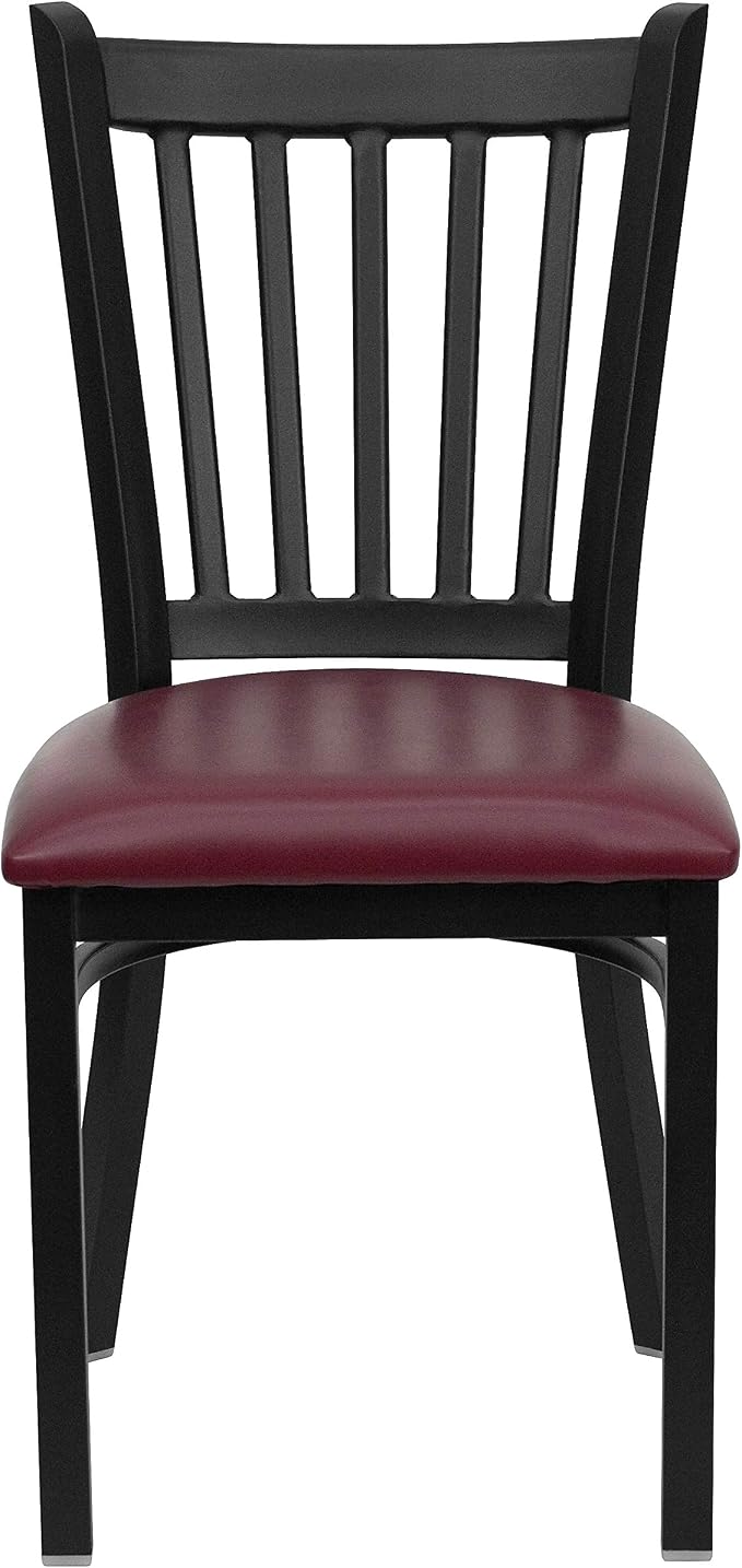 Flash Furniture 4 Pack HERCULES Series Black Vertical Back Metal Restaurant - Image 6