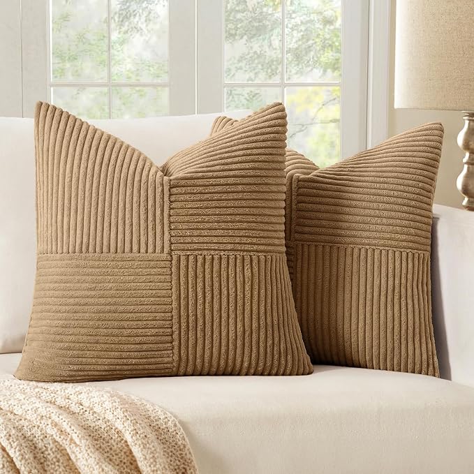 MIULEE Brown Decorative Throw Pillow Covers 18x18 Inch by MIULEE