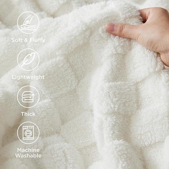 Bedsure GentleSoft White Throw Blanket - Image 3