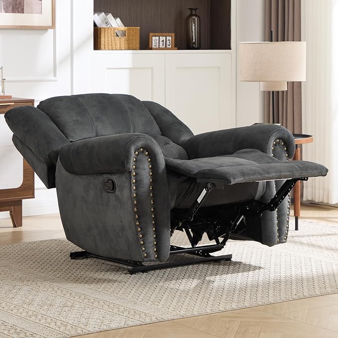 CANMOV Manual Recliner Chair, Classic and Traditional Fabric Recliner Chair - Image 7