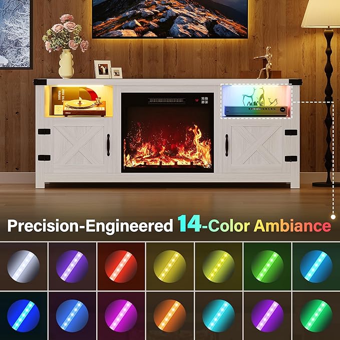 YESHOMY LED Fireplace TV Stand - Image 4