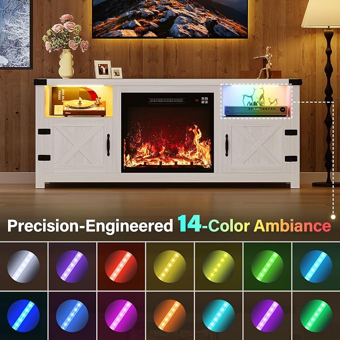 YESHOMY LED Fireplace TV Stand - Image 5