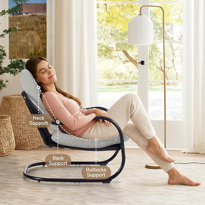 Peace nest Modern Accent Chair, Soft Upholstered Armchair - Image 5