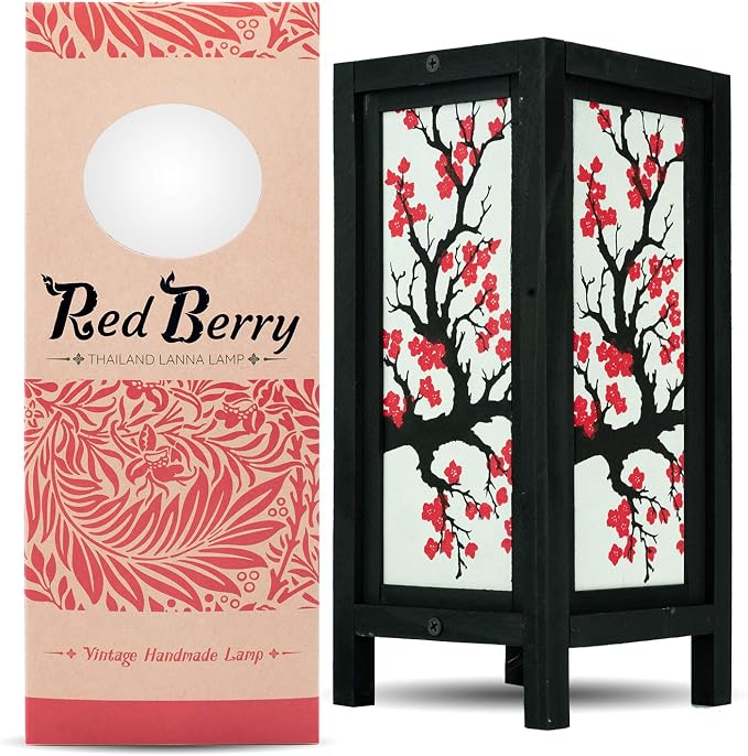 RED BERRY THAILAND LANNA LAMP Japanese Sakura/Cherry Blossom LAMP by RedBerryThailandLannaLamp
