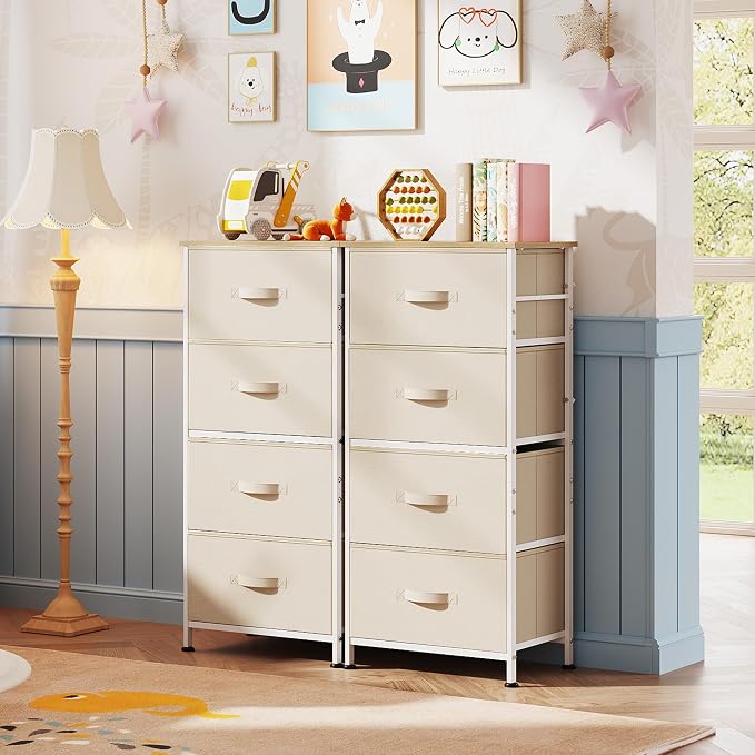 WLIVE Dresser with 4 Drawers, Storage Tower, Organizer Unit, Fabric Dresser - Image 2