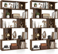 Giantex 5-Tier Bookshelves Set of 2, 10-Cube Geometric Bookcase by Giantex