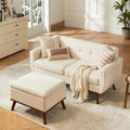 Tbfit 65" W Loveseat Sofa with Ottoman Coffee Table, Mid Century Modern Love by TBfit