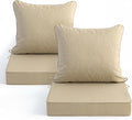 Summsun Outdoor Chair Cushions Set of 2, Faux Linen Patio Furniture Cushions by SUMMSUN