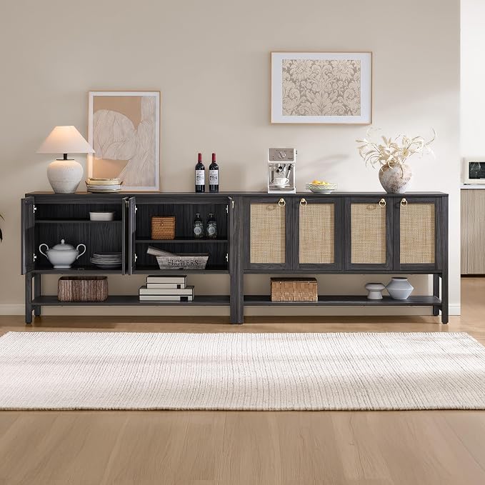 SICOTAS 55" Obsidian Sideboard Buffet Cabinet - Image 4