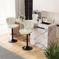 Nalupatio Modern Bar Stools Set of 4, Adjustable Faux Leather Upholstered by Nalupatio