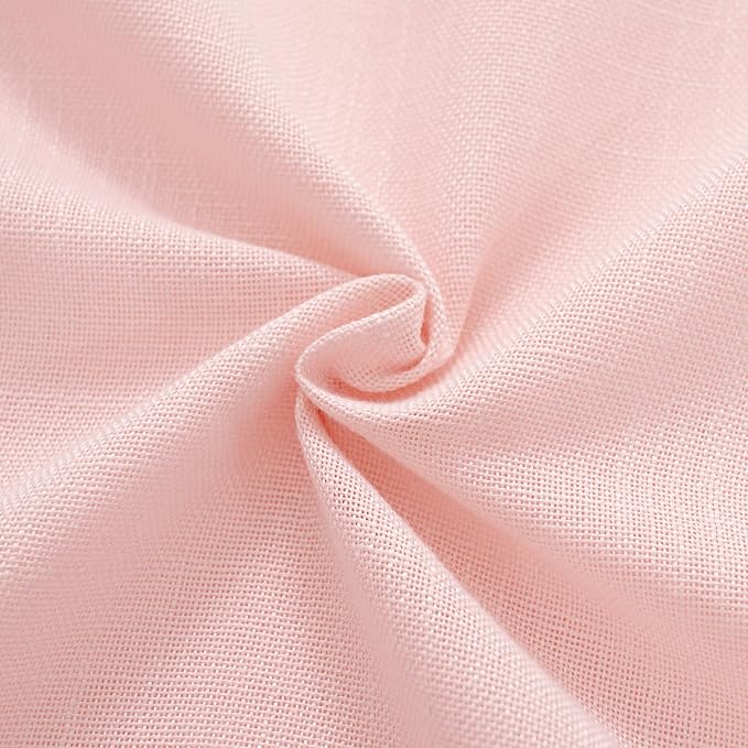 Extra Long Light Pink Linen Curtains 120 Inch Length 2 Panels - Image 6