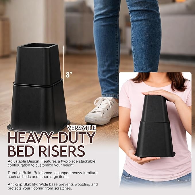 Utopia Bedding Bed Riser, 3 & 5 Inches Adjustable Furniture Risers - Image 4