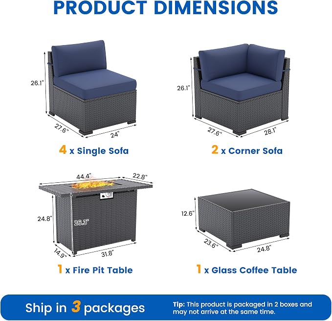8 Piece Patio Furniture Set - Image 8