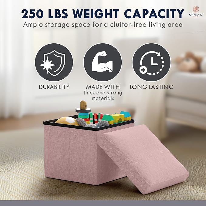 Ornavo Home Small Storage Ottoman, - Image 7