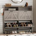 BORNOON Shoe Cabinet with 4 Flip Drawers Narrow Shoe Storage Cabinet Organizer by BORNOON