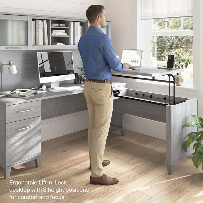 Bush Home 72-Inch L-Shaped Sit to Stand Desk - Image 4