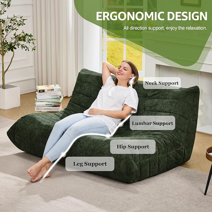 Bean Bag Chairs for Adults Giant Bean Bag Chair Memory Foam BeanBag Chair Bean - Image 5