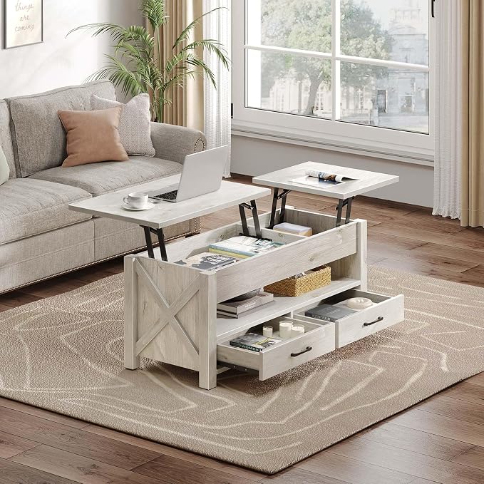 Seventable Coffee Table, 47.2" Lift Top Coffee Table - Image 6