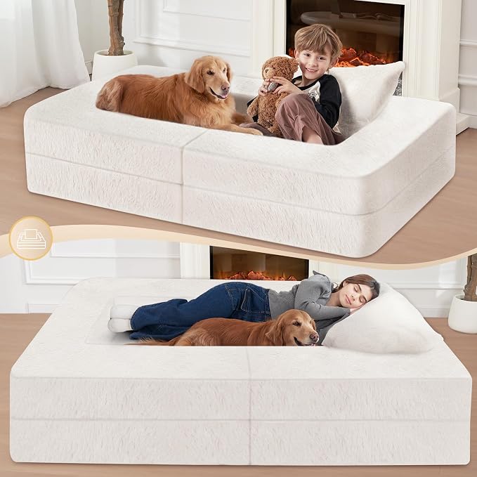 Futon Sofa Bed with Pillow, 3-in-1 Sleeper Sofa Bed with Removable Cover - Image 6