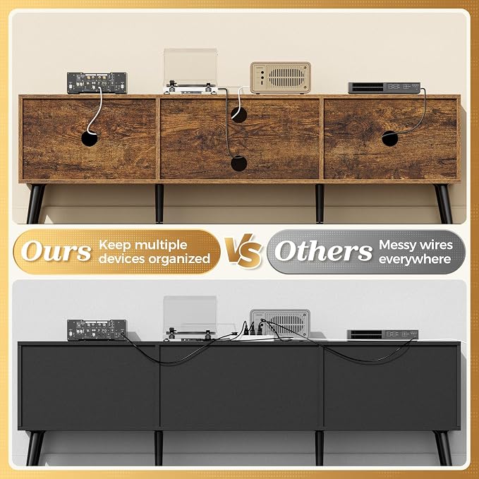 SUPERJARE TV Stand for 55, 65 Inch TV, 63 Inch Entertainment Center - Image 5