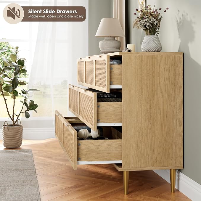 GarveeHome Rattan 7 Drawer Dressers - Image 6