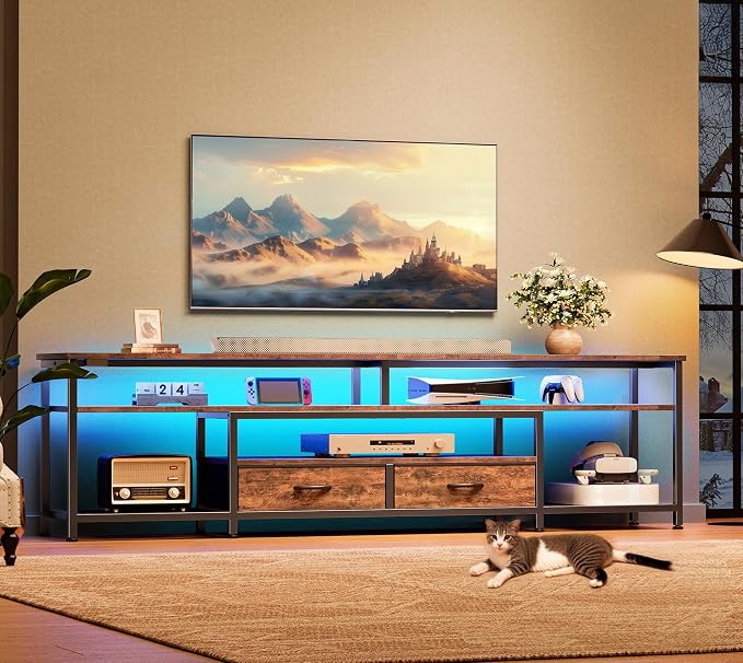 Huuger TV Stand for 75 80 Inch TV, Entertainment Center - Image 8