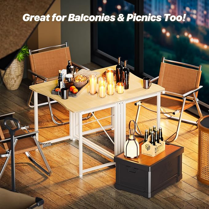 Huuger Folding Desk for Small Spaces, 31.5 Inch Foldable Computer Table - Image 6