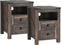 T4TREAM Farmhouse Nightstand Set of 2, Rustic End Table by T4TREAMFurniture