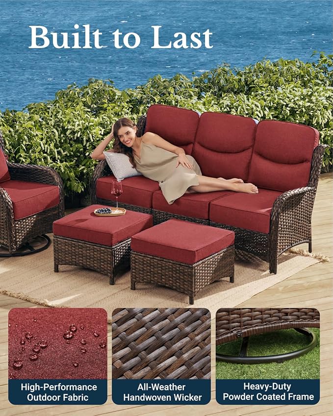 HILLGA Luxury High Back Patio Furniture Set - Image 5
