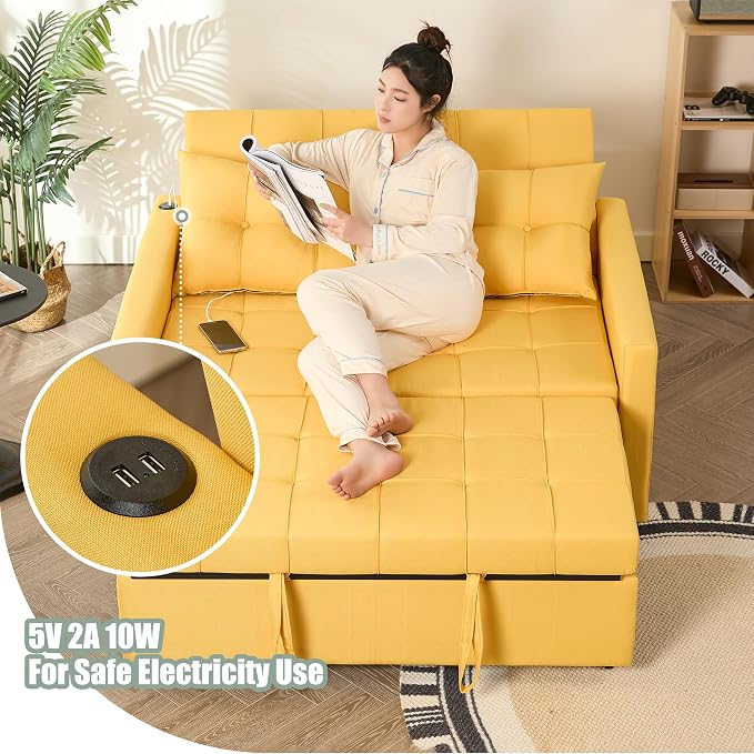 GOSUHI 52" Sleeper Sofa with Pull-Out Bed, 3-in-1 Convertible Sofa Bed - Image 5