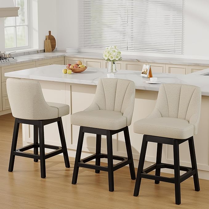 YaFiti Swivel Bar Stools Set of 2, 26 Inch Counter Height Bar Stools - Image 7