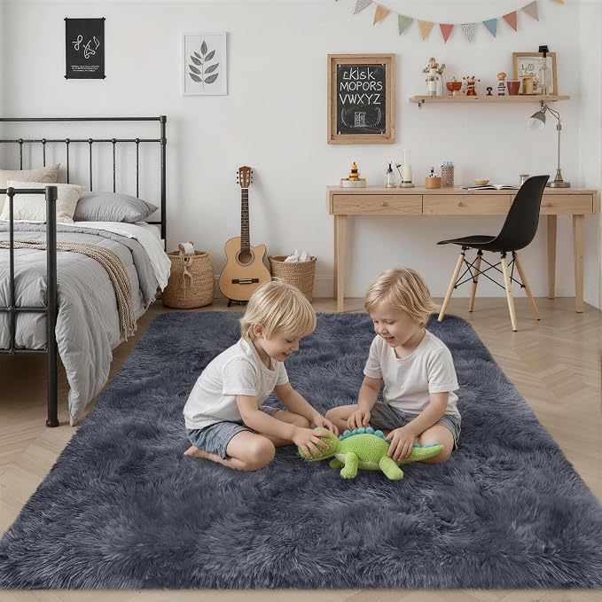 Fluffy 5x7 Area Rugs for Living Room Bedroom: Ultra Soft Shag Rug Non-Slip - Image 7