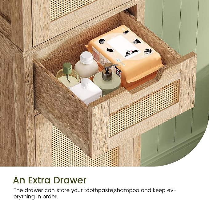 Iwell Tall Bathroom Cabinet, Slim Narrow Storage Cabinet - Image 6