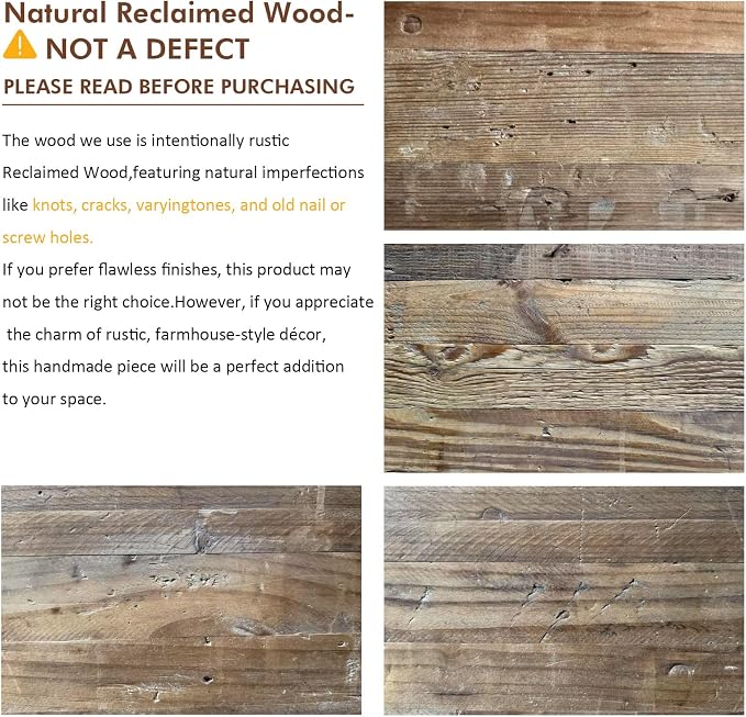 HOKYHOKY Reclaimed Solid Wood Bench-43.3" Farmhouse Entryway Bench - Image 3