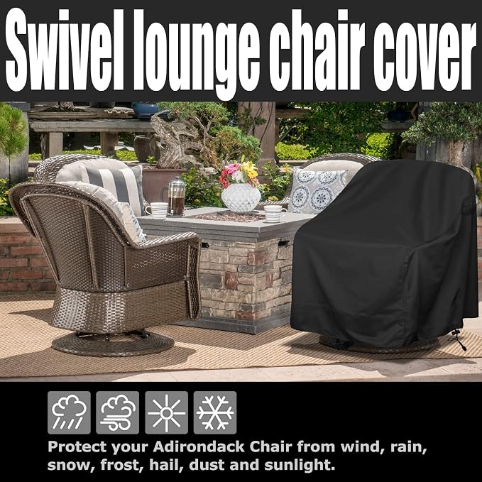 Outdoor Swivel Lounge Chair Cover 2 Pack, Waterproof Heavy Duty Outdoor Chair - Image 6