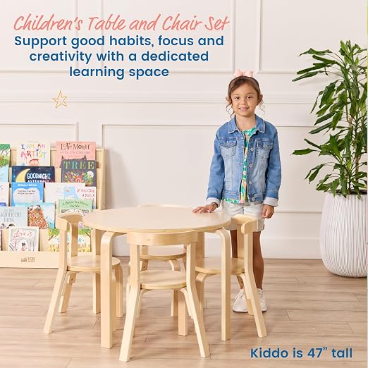 ECR4Kids Bentwood Table and Curved Back Chair Set, Kids Furniture - Image 3