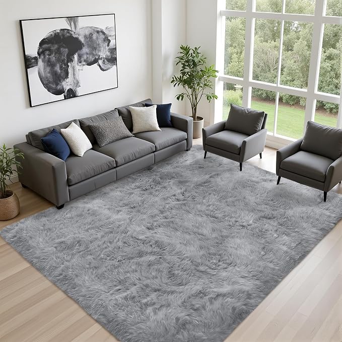 8x10 Area Rugs for Living Room Bedroom: Ultra Soft Fluffy Shag Rug Upgrade - Image 2