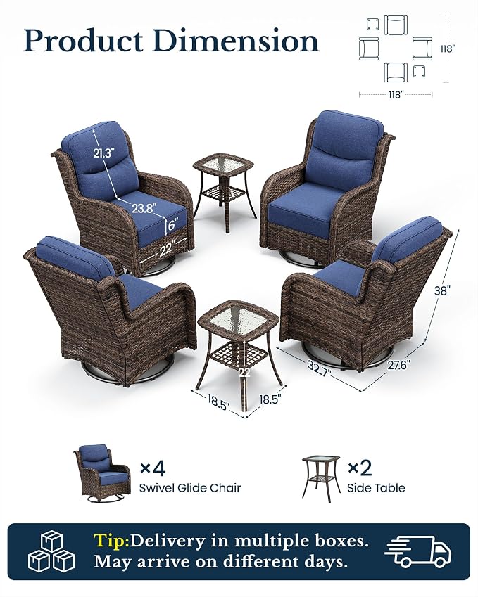 HILLGA 6-Piece Luxury Patio Furniture Set - Image 2